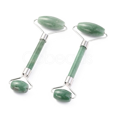 Natural Green Aventurine Brass Face Massager MRMJ-G009-38P-1