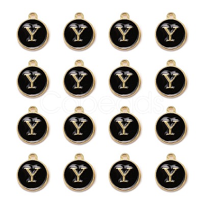 Golden Plated Alloy Charms LS-ENAM-S118-02Y-1