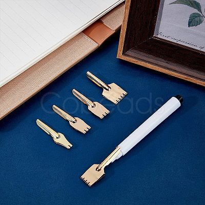 Gorgecraft 5Pcs 5 Style Brass Fourtain Pen Nibs FIND-GF0003-63-1