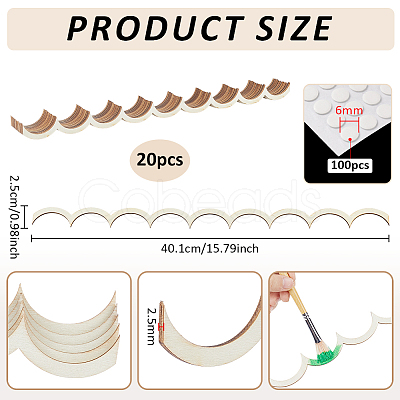 20Pcs Fan Shaped Wooden Frames DIY-BC0017-14A-1