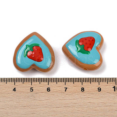 Handmade Heart Lampwork Beads Strands LAMP-P069-04A-01-1