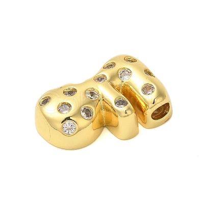 Rack Plating Brass Micro Pave Clear Cubic Zirconia Perdants KK-C067-11G-F-1