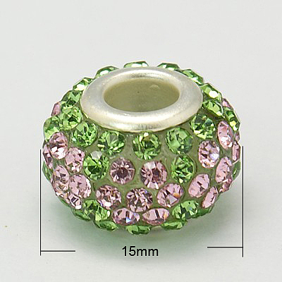 Resin Rhinestone European Beads GPDL-C004-S-1