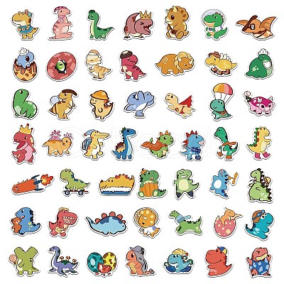 50Pcs Dinosaur PVC Sticker Labels STIC-E006-04-1