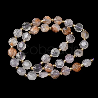 Natural Purple Phantom Quartz Purple Lodolite Quartz Beads Strands G-C116-A184-02-1