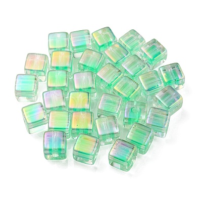 UV Plating Transparent Acrylic European Beads OACR-F004-10E-1
