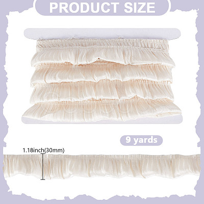 9Yards Chiffon Wrinkles Lace Ribbon OCOR-HY0002-38A-03-1