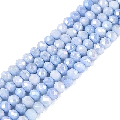 Anti-Tarnish Electroplate Rondelle Glass Beads Strands EGLA-T021-3mm-17-04-1
