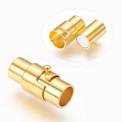 Brass Locking Tube Magnetic Clasps MC077-G-1