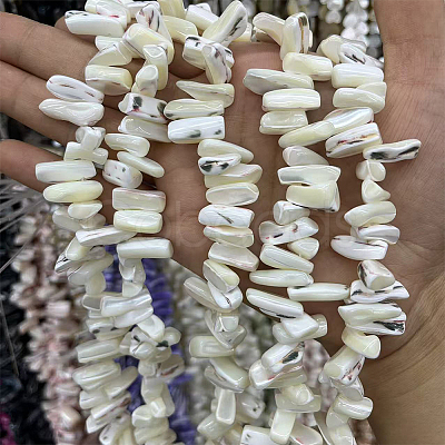 1 Strand Dyed Natural Trochus Shell Beads Strands SSHEL-PA0001-01B-1