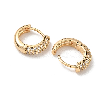 SHEGRACE Brass Micro Pave Cubic Zirconia Huggie Hoop Earrings XGRQ4G233-669G-1