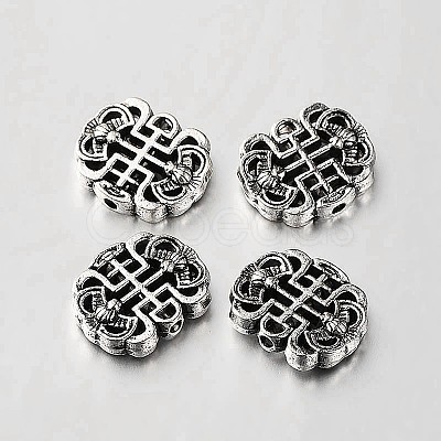 Chinoiserie Jewelry Findings Tibetan Style Alloy Ancient Chinese Character Beads TIBEB-O004-53-1