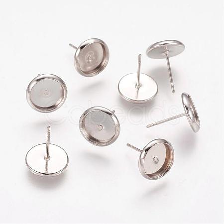 Brass Stud Earring Settings IFIN-Q006-P-NF-1