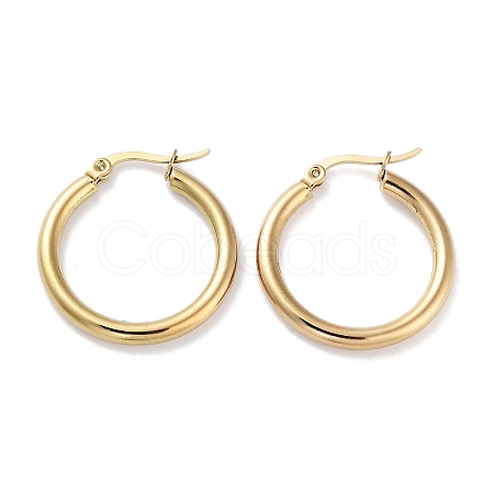 Ring 304 Stainless Steel Hoop Earrings for Women Men EJEW-B049-01B-G-1