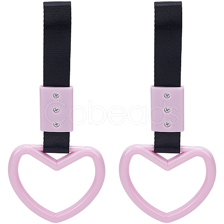 2Pcs ABS Plastic Heart Rear Bumper Warning Handle Ring HJEW-SP0001-49A-1