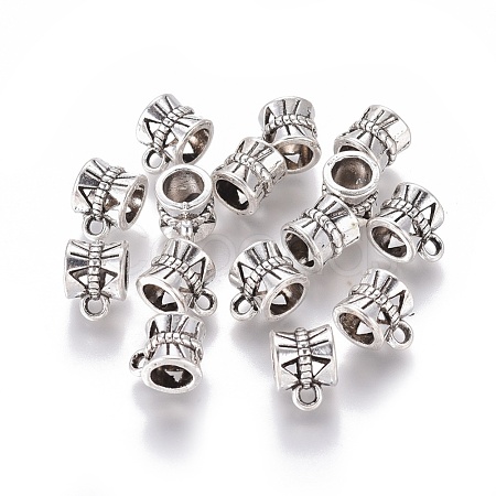 Tibetan Style Alloy Tube Bails TIBE-30047-AS-NR-1