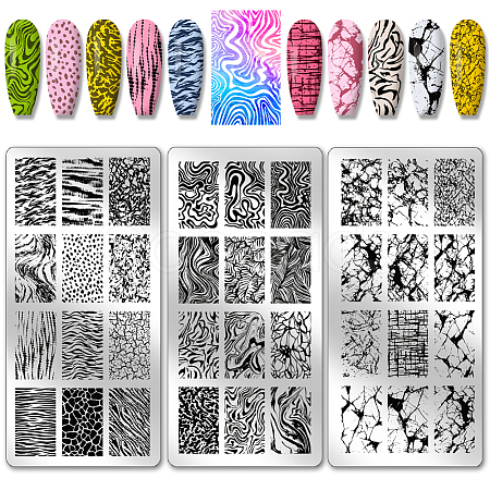 Stainless Steel DIY Nail Art Templates MRMJ-WH0092-083-1