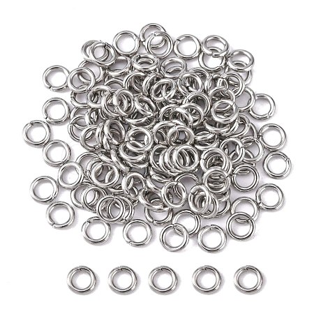 Tarnish Resistant 304 Stainless Steel Open Jump Rings X-STAS-Q186-02-5x1mm-1