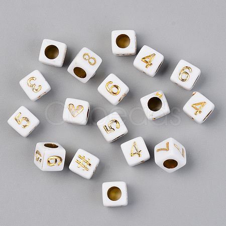PVD Vacuum Plating Acrylic Beads LS-PACR-T010-004G-1