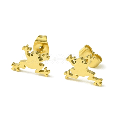 Cute Little Animal Theme 304 Stainless Steel Stud Earrings EJEW-B041-02H-G-1