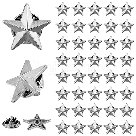 SUPERFINDINGS 24Pcs Alloy Star Lapel Pin Brooches JEWB-FH0001-37B-1