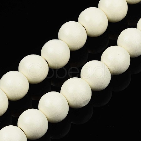 Spray Painted Natural Wood Beads Strands WOOD-S053-56G-1