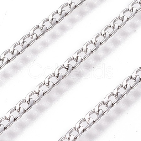 Tarnish Resistant 304 Stainless Steel Curb Chains CHS-E018-05P-1