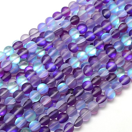 Synthetic Moonstone Beads Strands G-F142-10mm-11-1