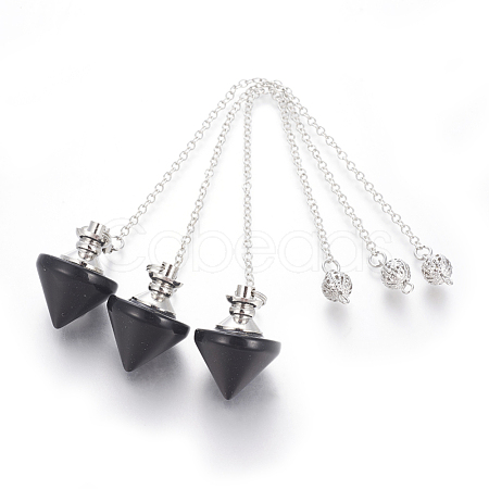 Natural Obsidian Cone Dowsing Pendulums G-G771-D02-1