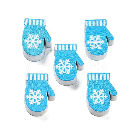 Christmas Theme Printed Wood Beads WOOD-M015-05A-1