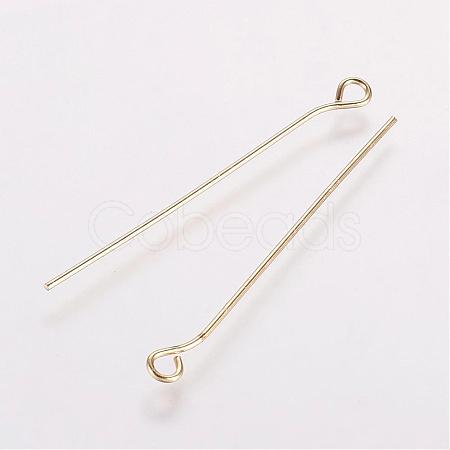 Rack Plating Brass Eye Pin KK-E680-01-0.7x35mm-G-1