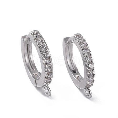 Brass Huggie Hoop Earring Findings KK-P150-42P-1