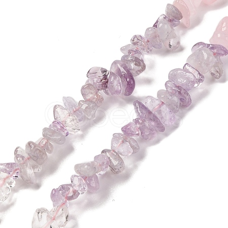 Natural Quartz Crystal & Rose Quartz & Amethyst Beads Strands G-L610-A08-A01-1