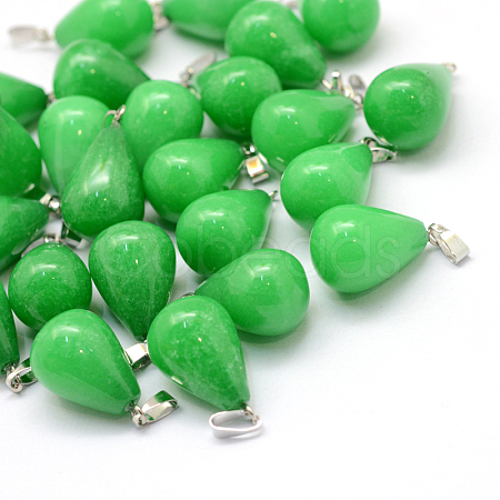 Teardrop Natural Malaysia Jade Pendants G-Q435-10-1