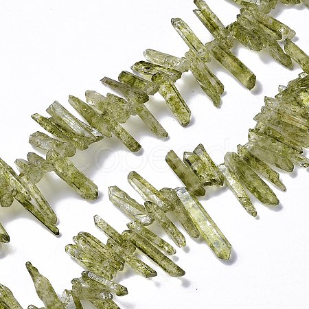 Natural Crackle Quartz Crystal Dyed Beads Strands G-I345-04A-1