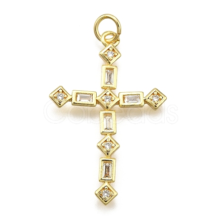 Brass Micro Pave Cubic Zirconia Pendants KK-Z100-34G-01-1