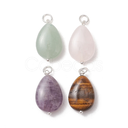 Natural Mixed Gemstone Pendants PALLOY-JF05387-02-1