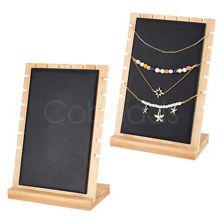 2 Bags Bamboo Wood Multiple Necklace Display Stands NDIS-PH0001-10C-1