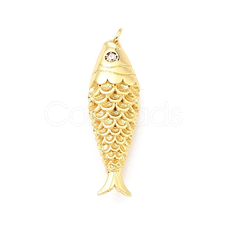 Brass Micro Pave Clear Cubic Zirconia Pendants KK-G416-11G-1