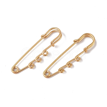 Ion Plating(IP) 304 Stainless Steel Safety Pins Brooch Findings LS-STAS-I673-06G-1