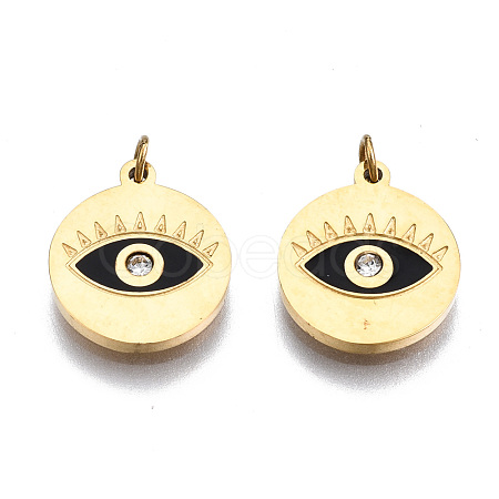 316 Surgical Stainless Steel Enamel Charms X-STAS-S116-381A-G-1