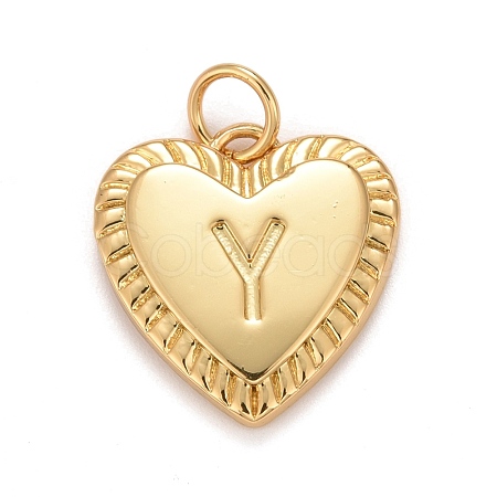Rack Plating Golden Brass Pendants KK-E260-01G-Y-1