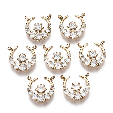 Brass Micro Pave Cubic Zirconia Pendants KK-R111-074-1