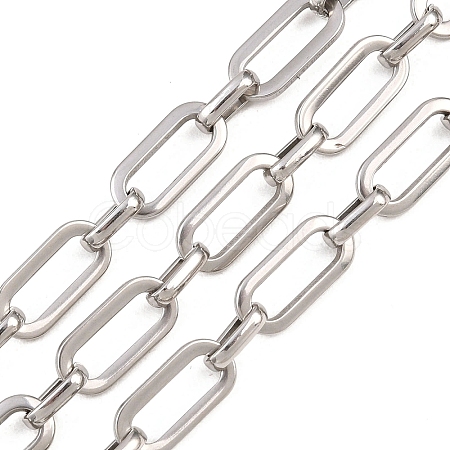 201 Stainless Steel Oval Link Chains CHS-F024-04P-1