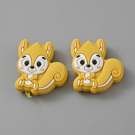 Squirrel Food Grade Eco-Friendly Silicone Beads LS-SIL-WH0012-030H-1