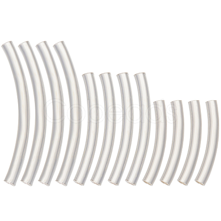 12Pcs 3 Style Tube 925 Sterling Silver Beads STER-BBC0005-61-1