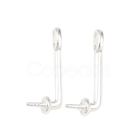 Brass Stud Earring Findings KK-C163-04S-1