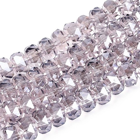 Electroplate Transparent Glass Beads Strands X-EGLA-N022-04A-D15-1