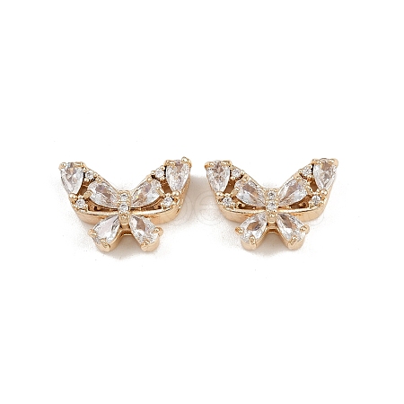 Brass Pave Cubic Zirconia Multi-Strand Butterfly Links KK-K407-30G-01-1