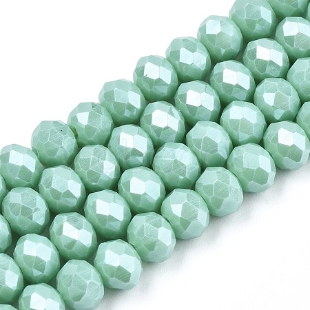 Electroplate Glass Beads Strands X-EGLA-A034-P4mm-A20-1